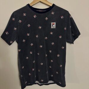 Fila Navy Logo Patterned Tee
